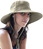 GearTOP UPF 50+ Wide Brim Sun Hat for Men and Women to Protect Against UV Sun Rays for Hiking Camping Fishing Safari (Khaki, 7-7 1/2)