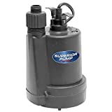 Superior Pump 91250 1/4 HP Thermoplastic Submersible Utility Pump with 10-Foot Cord