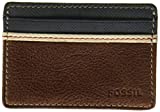 Fossil Men's Elgin Leather Slim Minimalist Card Case Front Pocket Wallet, Brown, (Model: ML3311200)