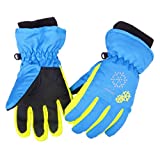 Azarxis Kids Children Ski Gloves Winter Snow Gloves Waterproof Winter Warm Gloves for Snowboarding, Sledding (XS, Blue)