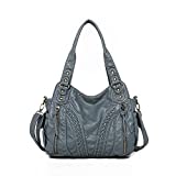 Montana West Washed Leather Handbags for Women Concealed Carry Purses Stylish Satchel Handbag Hobo Bags MWC-019SJEAN