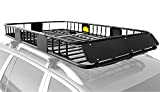 XCAR Roof Rack Carrier Basket Rooftop Cargo Carrier with Extension Black Car Top Luggage Holder 64'x 39'x 6' Universal for SUV Cars