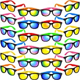 Kids Sunglasses Party Favors, 24Pack Neon Sunglasses with UV400 Protection in Bulk for Kids, Boys and Girls, Great Gift for Birthday Graduation Party Supplies, Beach, Pool Party Favors, Fun Gift, Party Toys, Goody Bag Favors