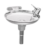 Haws 1152 Polished Stainless Steel Wall Mounted Drinking Fountain with Round Bowl
