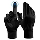 Cycling Gloves Touch Screen Winter Warm Glove - Windproof Water Resistant for Running Bike Riding Driving Phone Texting Outdoor Hiking Hand Warmer in Cold Weather for Men and Women (Black,X-Large)