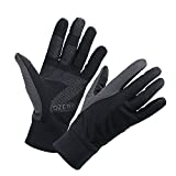 OZERO Running Gloves for Men, Winter Warm Bike Glove for Smart Phone Texting with Non-Slip Silicone Gel - Thermal Windproof and Waterproof for Running, Cycling, Driving - Black (XX-Large)