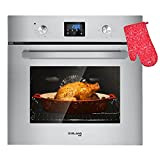 24' Single Wall Oven, GASLAND Chef ES609DS Built-in Electric Ovens, 240V 2800W 2.3Cu.f 9 Cooking Functions Convection, Digital Display, Mechanical Knob Control, Stainless Steel Finish