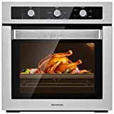 24' Single Wall Oven, thermomate 2.3 Cu.ft. Natural Gas Oven with 5 Cooking Functions and Rotisserie, 13600 BTU Built-in Wall Oven with Mechanical Knobs Control, Stainless Steel, CSA Certified