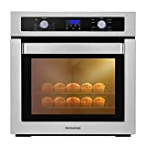 24 Inch Single Wall Oven, thermomate 2.3Cu.ft. Total Capacity Electric Built-in Oven with 9 Cooking Functions in Stainless Steel, Sensor Touch Control, Silver