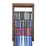 Charmont Wooden Tie Organizer for Men - Wall Mounted Necktie Holder to Display in an Organized Way - Holds Multiple Ties or Scarfs - Hang in a Closet, Bedroom Wall add a Finishing Touch to Your Room.