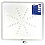 American Built Pro Washing Machine Pan Drilled Anti Flood Pan Comes With 1' Drain Adapter Fitting White Color Drain Pan Made Of Recycled Plastic Protects Floor From Water Damages - Pack of 1