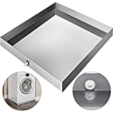 VBENLEM 32 x 30 x 2.5 Inch Washing Machine Pan 18 GA Thickness 304 Stainless Steel Heavy Duty Compact Washer Drip Tray with Drain Hole & Hose Adapter
