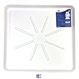 American Built Pro Washing Machine Pan Undrilled Anti Flood Pan Comes With 1' Drain Adapter Fitting White Color Drain Pan Made of Recycled Plastic Protects Floor From Water Damages - Pack of 1