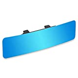 (Upgrade)SkycropHD Anti Glare Rear View Mirror Frameless Car Interior Rearview Mirror Panoramic Wide Angle to Eliminate Blind Spots – Convex,11.8in (Blue)