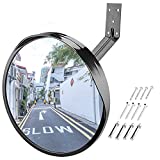 Convex Blindspot Mirror for Driveway Garage Park Assistant, 12 inch Adjustable Wide Angle View Curved Security Blind Spot Mirror by Angooni(Support Indoor and Outdoor)