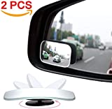 Blind Spot Mirror, Amfor HD Glass Convex Lens Frameless Adjustable Blind Spot Mirror for All Universal Vehicles Car Stick-on Design (2 PCS) (Rectangle)