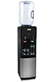 Igloo IWCTL352CHBKS Stainless Steel Hot & Cold Top-Loading Water Cooler Dispenser, Holds 3 & 5 Gallon Bottles, Child Safety Lock, Perfect For Homes, Kitchens, Offices, Dorms, black
