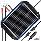 SUNER POWER Waterproof 12V Solar Battery Charger & Maintainer Pro - Built-in Intelligent MPPT Charge Controller - 20W Solar Panel Trickle Charging Kit for Car, Marine, Motorcycle, RV, etc