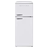 Galanz GLR10TWEEFR True Top Freezer Retro Refrigerator Frost Free Dual Door Fridge, Adjustable Electrical Thermostat Control, 10.0 Cu Ft, White