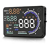 HUD Display for Cars OBD2, Dagood A8 Head-up Display 5.5 inches, Plug & Play Digital Speedometer KM/h MPH RPM, OverSpeed Warning, Windshield Auto Speed Heads Up Display for Car with OBDII, EUOBD