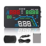 GPS HUD Speedometer for Cars, Dagood Q7 Heads Up Speed Display Windshield 5.5 inches, KM/h MPH Speed Scanner, Overspeed Alarm, Auto Universal Head-up Display for Car with Cigarette Lighter Plug