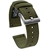 20mm Army Green - BARTON Canvas Quick Release Watch Band Straps - Choose Color & Width - 18mm, 19mm, 20mm, 21mm, 22mm, 23mm, or 24mm