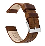 20mm Weathered Brown BARTON Quick Release Top Grain Leather Watch Band Strap