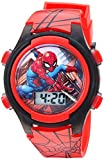 Accutime Kids Marvel Spider-Man Digital Quartz Plastic Watch for Boys & Girls with LCD Display, Red/Black (Model: SPD3515A)