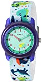 Timex Boys TW7C77300 Time Machines White/Dinosaurs Elastic Fabric Strap Watch