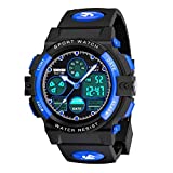 Kids Watches Boys for 5-12 Year Old, Kids Digital Sports Waterproof Watch for Kids Birthday Presents Gifts Age 5-12 Boys Girls Children Young Teen Outdoor Analog Electronic Watches Alarm-Blue
