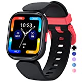 QOOGOT Kids Smart Watch for Boys Girls,Health Fitness Tracker with Heart Rate Sleep Monitor,Sport Modes Activity Tracker with Pedometer Step Calories Counter,Waterproof for Fitbit Alarm Clock(Black)