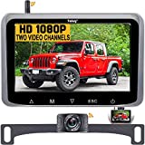 Wireless Backup Camera Trucks Cars HD 1080P 5 Inch Monitor Bluetooth License Plate 2 Channels System for Vans Small RVs Signal Easy Installation Yakry Y25