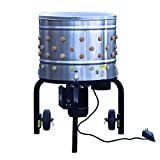 ROOTS and HARVEST Chicken Plucker De-Feather Remover Poultry & Fowl Food Processor Stainless Steel Heavy Duty Electric 1.2HP 120VAC 280RPM Planetary Gear Motor 92 Soft Fingers 20' Drum Diameter