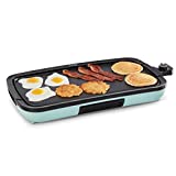 DASH Deluxe Everyday Electric Griddle with Removable Nonstick Cooking Plate for Pancakes, Burgers, Eggs and more, Includes Drip Tray + Recipe Book, 20” x 10.5”, 1500-Watt - Aqua