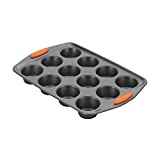 Rachael Ray Yum -o Nonstick Bakeware 12-Cup Muffin Tin With Grips / Nonstick 12-Cup Cupcake Tin With Grips - 12 Cup, Gray