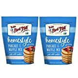 Bob's Red Mill Homestyle Pancake and Waffle Mix 24 oz (Two Pack, 48 oz Total - Instant, Easy to Use Fluffy Pancake Mix - Just Add Water - Two Pack Pancake and Waffle Mix (Two 24 oz Resealable Bags)