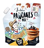 J'adore les Pancakes Mix by Farin’UP, Non-GMO, just add milk - 21.16 oz, Makes 20 pancakes.