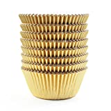 Eoonfirst Gold Foil Metallic Cupcake Case Liners Baking Muffin Paper Cases 198 Pcs