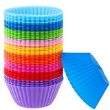 54 Pack Silicone Muffin Cups, Selizo Silicone Cupcake Baking Cups Reusable Muffin Liners Cupcake Wrapper Cups Holders for Muffins, Cupcakes and Candies