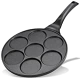 Nonstick Pancake Pan Pancake Griddle With 7-mold Design-KRETAELY Mini Pancake Maker With 100% PFOA Free Coating-black