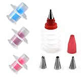 3Pcs Plastic Cake Core Remover Cupcake Plunger Cutter Pastry Corer and Cupcake Injector/Decorating Icing 3Pcs Set Stainless Steel Nozzle Set DIY Cake Decorating Tool.