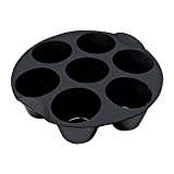 Silicone Muffin Cake Cups, 7Cup Non-Stick Muffin Cupcake Tin, Muffin Cupcake Tray Baking Mold, for 3.5-5.8 L Air Fryer Accessories, Chocolate Universal Cake Cups, 18cm/21cm