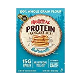 Krusteaz Protein Pancake Mix, Buttermilk - 100% Whole Grain Flour - 20 OZ (Pack of 2)