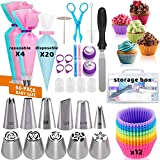 Cupcake Decorating Kit 66PCS Set Cake Baking Supplies Icing Tools, Pastry Piping Bags and Tips for Beginners, with Storage Box 12 Cupcake Muffin Liners Russian Frosting Nozzles Kids Adult Baker Gift
