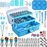 Cake Decorating Tools Supplies Kit: 236pcs Baking Accessories with Storage Case - Piping Bags and Icing Tips Set - Cupcake Cookie Frosting Fondant Bakery Set for Adults Beginners or Professional