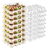 TWOWYHI Cupcake Boxes 12 Count Cupcake Carrier Holders Cupcake Boxes for 12 Cupcakes Clear Plastic Disposable Containers with Detachable Tall Dome Lid (12 Counts x 15 Sets)