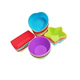 40 Pack Silicone Cups Baking Molds, Reusable Non Stick Silicone Cupcake Baking Cups & Silicone Cupcake Liners for Baking