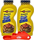 Betty Crocker Bisquick Shake ‘n Pour Buttermilk Pancake Mix 10.6oz (Pack of 2) with By The Cup Swivel Spoons