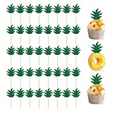 48PCS Pineapple Cupcake Donut Cake Toppers, Pineapple Cute Cupcake Picks for Summer Tropical Hawaiian Party Cake Decorations