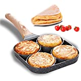 Egg Burger Frying Pan, 4-Cup Aluminum Non-Stick Pancake Pan Suitable For Burgers/Bacon and Fried Eggs, Suitable For Gas Stoves & Induction Cooker